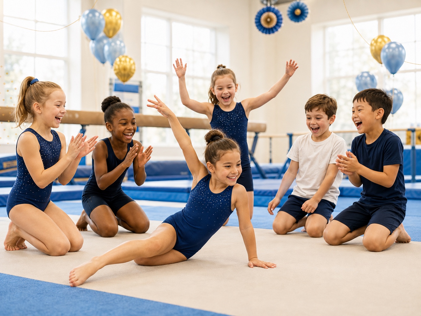 Children celebrating a birthday at Haliburton Gymnastics
